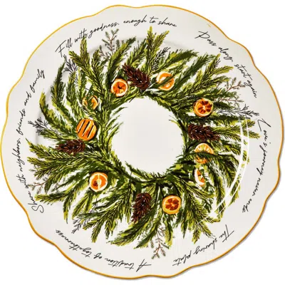 Tag Citrus Grove Multicolor Ceramic Serving Tray For Gatherings In Green