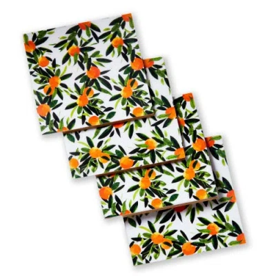 Tag Citrus Grove Wooden Coasters Set Of 4 In Multi