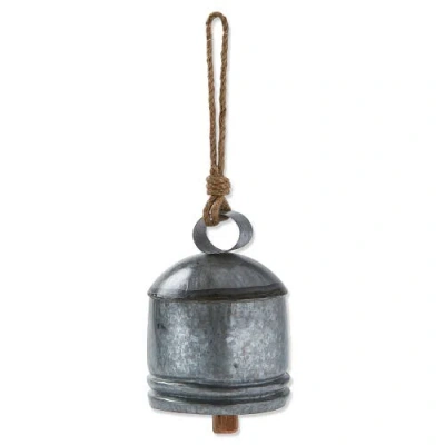 Tag Classic Artisan Made Silver Bell Decorative Holiday Object In Gray