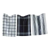 Tag Classic Dishtowel Set Of 3 Check Stripe Window Pane Black Cotton Yarn Dye Slub Weave Enzyme Wash In Multi