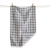 Tag Classic Double Cloth Black Windowpane Cotton Machine Washable Kitchen Dishtowel 26l X 18w In. De In Black