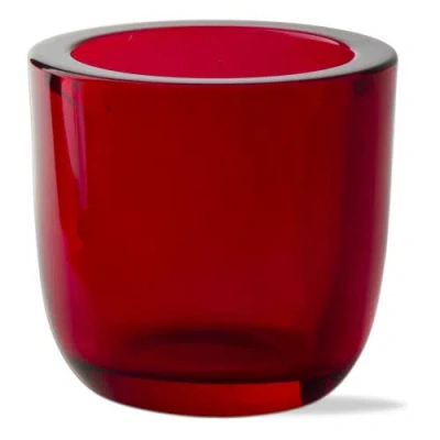 Tag Classic Red Glass Tealight Holder For Christmas Decor