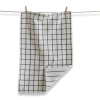 Tag Classic Reversible Double Cloth Olive Green Windowpane Cotton Machine Washable Kitchen Dishtowel In Multi
