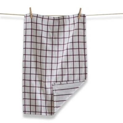 TAG TAG CLASSIC REVERSIBLE PLUM PURPLE WINDOWPANE COTTON DISHTOWEL