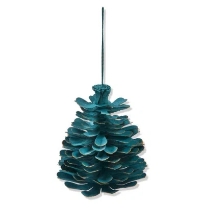 Tag Cobalt Blue Paper Pinecone Tree Ornaments Holiday Decor