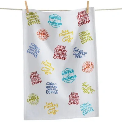 Tag Coffee Sayings Dishtowel Multi Cotton Everyday