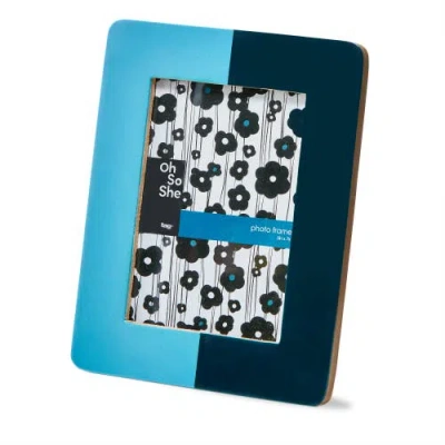 Tag Color Block Photo Frame 5x7 Blue Multi Resin Everyday
