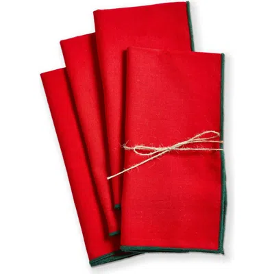 Tag Color Pop Red Cloth Napkins For Christmas Kitchen Textiles