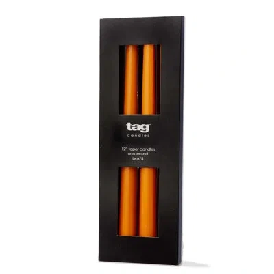 Tag Color Studio 12in Taper Candle S/4 In Orange