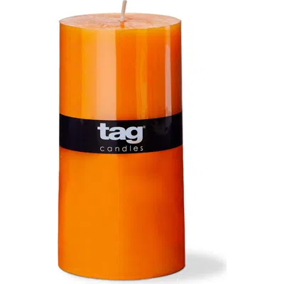 Tag Color Studio Orange Pillar Candle 85 Hour Burn Time