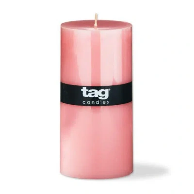 Tag Color Studio Pink Pillar Candle Smokeless 85 Hour Burn Time