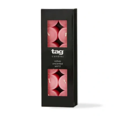 Tag Color Studio Pink Votive Candles Set Of 12 Smokeless Wax