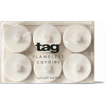 Tag Color Studio Plastic Light-up Led Tealights White, Set Of 6