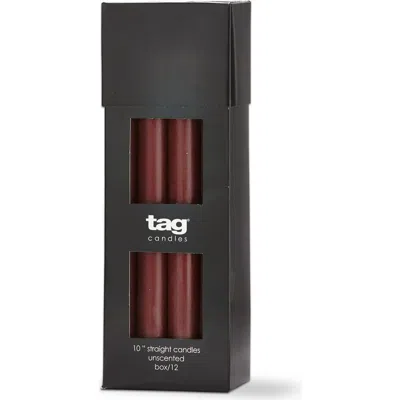 Tag Color Studio Straight Taper Unscented Paraffin Wax Candle Set In Purple