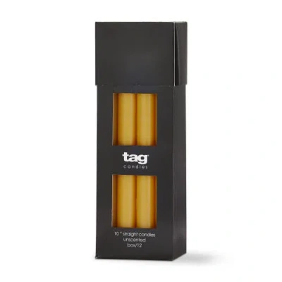 Tag Color Studio Straight Taper Unscented Paraffin Wax Candle Set In Yellow