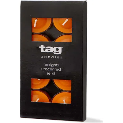 Tag Color Studio Tealight Candles Set Of 8 Orange Paraffin Wax