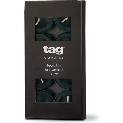 Tag Color Studio Tealight Candles Set Of Eight Black Paraffin Wax