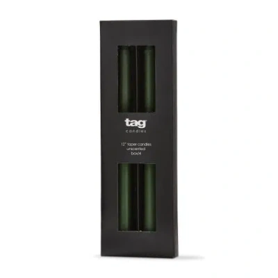 Tag Color Studio Traditional Taper Candles Hunter Green Set Of 4