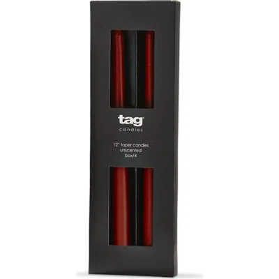 Tag Color Studio Traditional Taper Unscented Candle Set Of 4 In Orange
