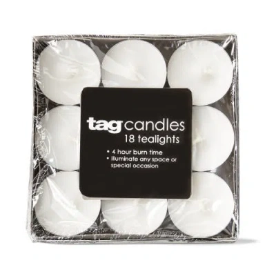Tag Color Studio White Unscented Tealight Candles Set Of 18