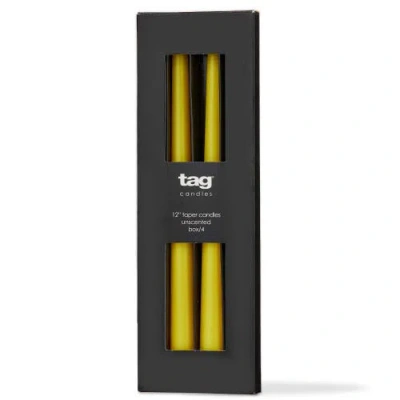 Tag Color Studio Yellow Taper Candles Set Of 4 Unscented