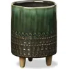 Tag Companero Small Emerald Green Ceramic Planter Pot Garden In Green