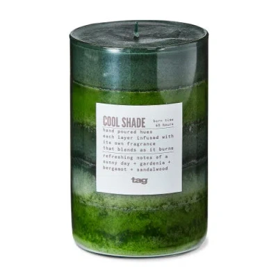 Tag Cool Shade Scented Paraffin Wax Pillar Candle Medium Green