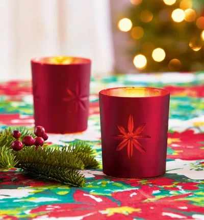 Tag Cosmo Round Tealight Holder Red Glass Candle Holder Christmas In Multi
