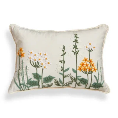 Tag Cozy Cocoon Embroidered Lumbar Pillow Multi 20 X 14 X 3