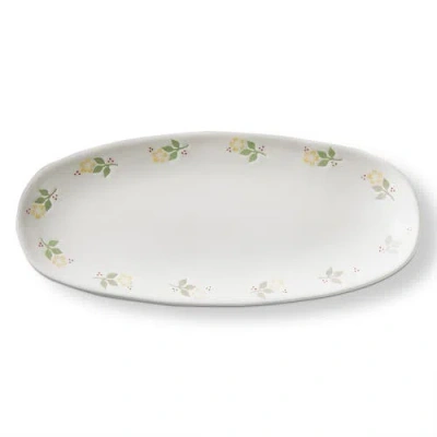 Tag Cozy Cocoon Multi Stoneware Oval Platter 11.65 X 5 X 1 In White
