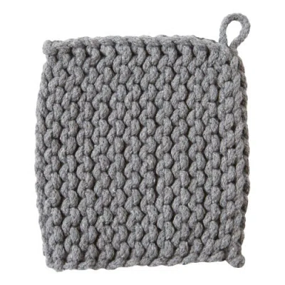Tag Crocheted Cotton Trivet Potholder In Gray