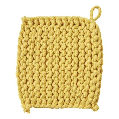 Tag Crocheted Cotton Trivet Potholder In Yellow