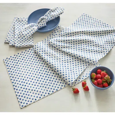 Tag Daisy Artisan Block Cotton Machine Washable Table Runner Décor Decoration 72" X 14.5"-in. In Blue