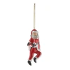 Tag Dancing Santa Run Man Ceramic Christmas Tree Ornament Red In Red