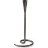 Tag Dark Gray Loop Metal Taper Candle Holder For Everyday Use In Gray