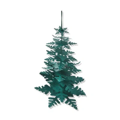 Tag Dark Green Paper Snowflake Tree Holiday Decor Sculpture