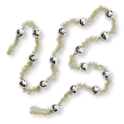 Tag Disco Ball Garland Silver Plastic Christmas