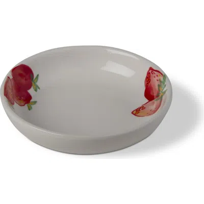 Tag Dolce Vita Multicolor Strawberry Serving Bowl Ceramic In White