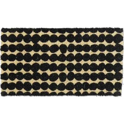 Tag Dots Coir Door Mat Natural Everyday Black Easy To Clean