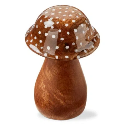 Tag Dottie Mushroom Decorative Object Lg Natural Enamel Mango Wood Spring In Brown