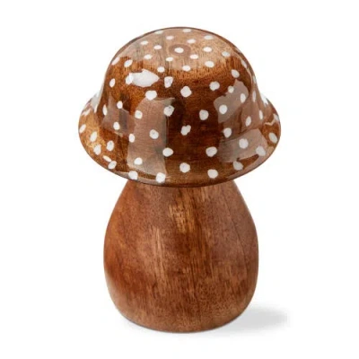 Tag Dottie Mushroom Decorative Object Sm Natural Enamel Mango Wood Spring In Brown