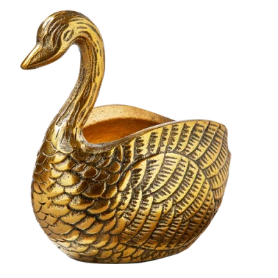 Tag Duck Decorative Bowl Antique Brass Aluminum Spring In Gold