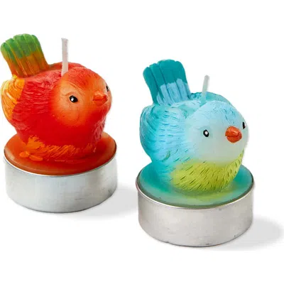 Tag Easter Spring Bright Bird Shaped Tealight Candle Set Of 2 In Multi