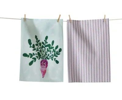 Tag Eat Your Veggies Dishtowel S/2 Multi Cotton Everyday