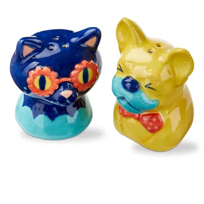 Tag Eclectic Fun Friends Salt & Pepper Shakers Set Of 2 Multi Dolomite 2.15x2.02x2.72