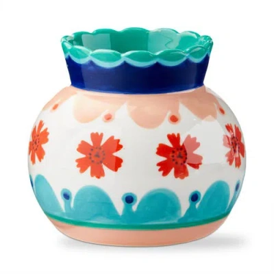 Tag Eclectic Fun Squat Earthenware Vase In Multi