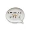 Tag Embrace The Stache Decorative Dish Tray Black Multi Use In White