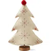 Tag Embroidered Wool Tree Holiday Sculpture White Felt Decor In White