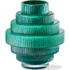 Tag Escalera Decorative Glass Vase In Green