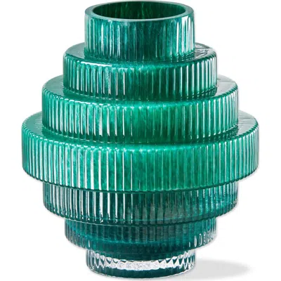 Tag Escalera Decorative Glass Vase In Green